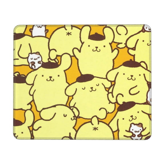 Sanrio Pompompurin Mouse Pad,Small Gaming Mousepad,Non-Slip Rubber Base And Stitched Edges Desk Mat For Computer Home Office Work And Study 7 X 8.6 In