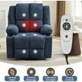 thumbnail image 4 of Oversized Power Lift Recliner Chair for Elderly,135°Adjustable Lay Flat Lift Chair Electric Recliner Chairs with Massage and Heat,2 Cup Holders and Stand Assist for Living Room,Dark Blue, 4 of 7