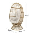 thumbnail image 4 of Noble House Adaline Outdoor Wicker Swivel Egg Chair with Cushion, Light Brown, Beige, 4 of 10