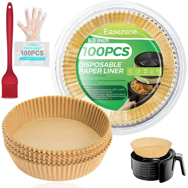 100PCS Air Fryer Paper Liners Disposable 6.3 Inch Round Airfryer Oven