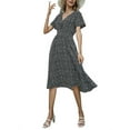 thumbnail image 2 of YAGHYAGH Womens Boho Sundress Short Sleeve V Neck Floral A-line Maxi Dress, 2 of 3