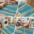 thumbnail image 6 of Blue Yellow Area Rug 3x5 FT, Non Slip Entryway Bedside Carpet, Vintage Farmhouse Abstract Wooden Grain Washable Soft Floor Carpet Indoor Mat Throw Rug for Dorm Kitchen Home Office, 6 of 9