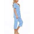 thumbnail image 4 of UVN Womens Pajama Sets Short Sleeve Crewneck Tops and Capri Pant Lounge Set Ladies Pjs Sleepwear Loungewear 2 Piece Outfit, 4 of 9