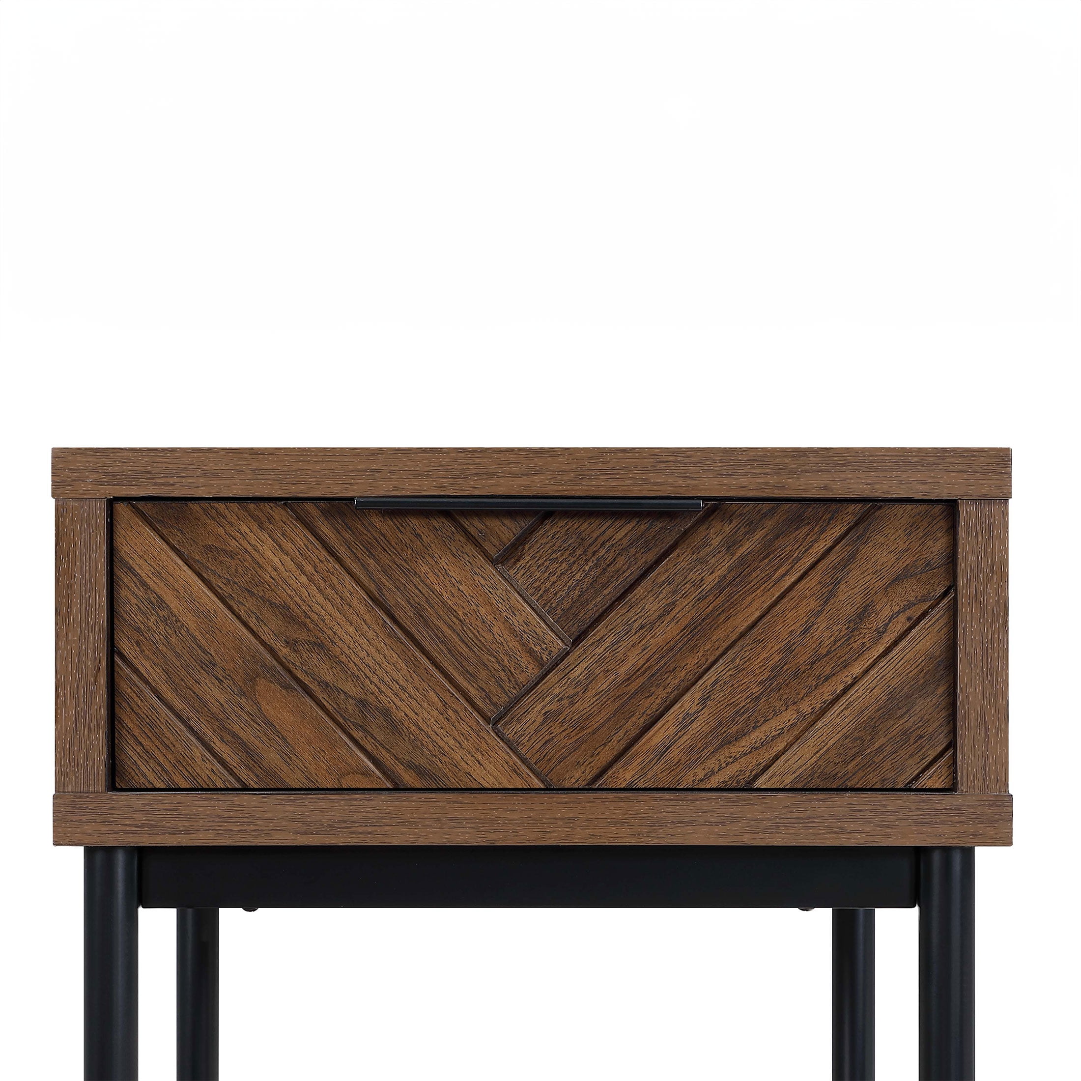 (2 pack) Better Homes & Gardens Wyatt Geo End Table, Walnut Finish