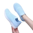 thumbnail image 4 of BRGZLK Womens Athletic Shoes Summer Trendy Solid Color Slip On Tennis Workout Sneakers Mesh Breathable Lightweight Casual Slip On Shoes for Running Walking Light Blue 8.5, 4 of 9