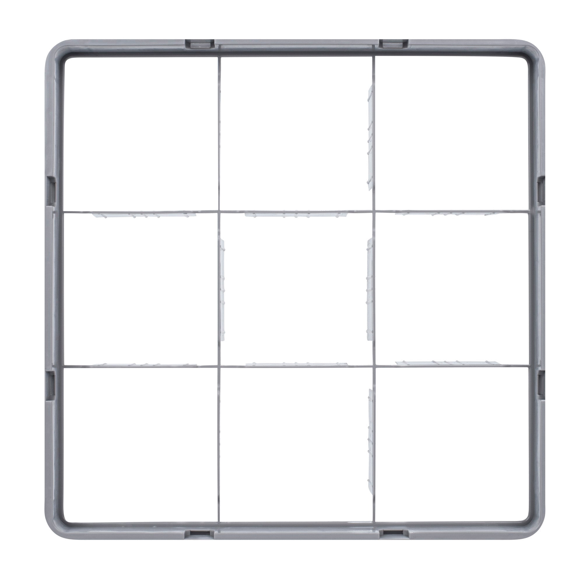 Clean Tek Professional Gray Full Drop Extender - 9 Compartments - 19 3/4" x 19 3/4" x 4 3/4" - 1 count box