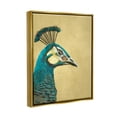 thumbnail image 4 of Stupell Industries Peacock Looking Right Animals & Insects Painting Gold Floater Framed Canvas Art Print Wall Art, 17 x 21, 4 of 10