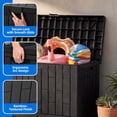 thumbnail image 5 of Dextrus 60 Gallon Weatherproof Rattan Deck Box, Heavy-Duty Resin Outdoor Storage Box with Slide-Locking Lid, Lockable Multi-Purpose Organizer for Patio, Garden and Home Essentials, Black, 5 of 10