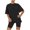 Black, variant on Jamicy Super Soft Pajamas for Women Casual Home Wear Solid Color Round Neck Summer Short Sleeve Top with Shorts Comfortable Woemn's Pajamas Set
