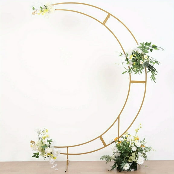 Golden Metal Half Crescent Moon Arch Flower Stand, Curved Arbor Balloon Frame 7.5ft Local Warehouse, Halloween, Kitchen Accessories
