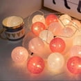 thumbnail image 1 of Cotton Yarn Ball String Lights, LED Fairy Lights for Bedroom (Macaron), 1 of 3