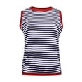 thumbnail image 4 of Annhoo Women's Tank Tops Summer Strip Printed Mock Neck Casual Sleeveless Shirts Trendy Color Block Loose Tops, 4 of 4