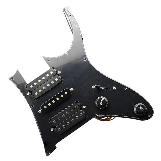 Guitarra Pickguard Humbucker Coil Componentes electrónicos Partes de instrumentos musicales, pastilla de guitarra eléctrica precableada para guitarras Negro Hugo Pastilla de golpeador