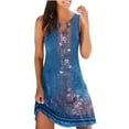 thumbnail image 2 of sovlvnd Casual Sundresses for Women 2024 Loose Summer Floral Printed Tank Dress Hollow Out Beach Sundress Sleeveless Dresses Womens Dresses, 2 of 5