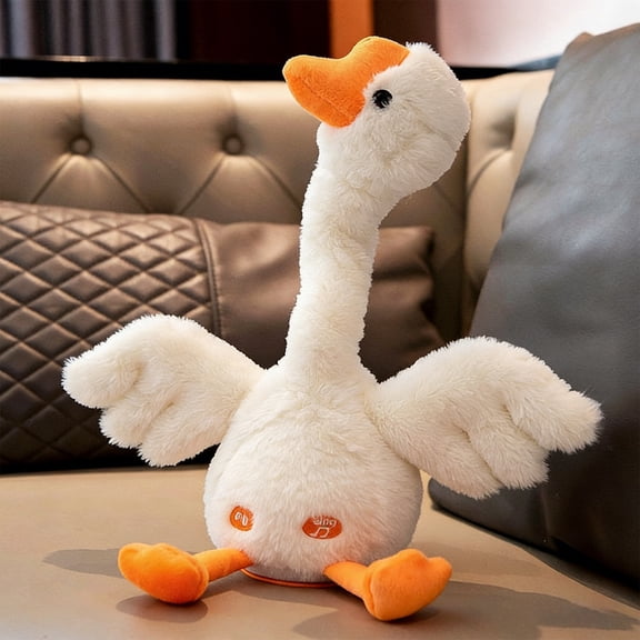Gqtwoy Talking Dancing Goose Stuffed Animal, Mimicking Toy, Singing & Dancing Soft Toy, Recording Audio Feature, Interactive Glowing Gift, Fun Voice Repeater