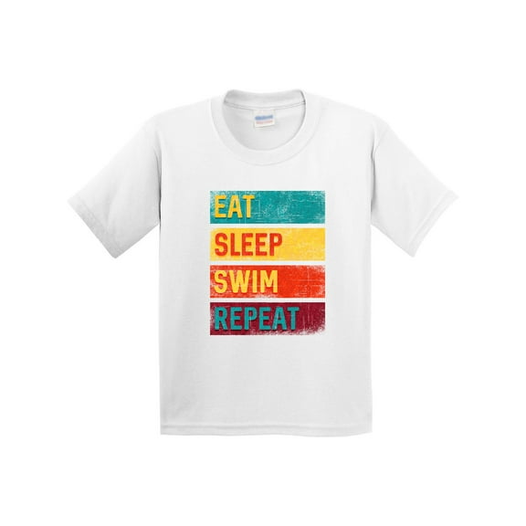 Inktastic Swimming Eat Sleep Swim Repeat Youth T-Shirt
