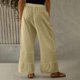 thumbnail image 4 of Moda Mujer Verano Casual Suelto Algodón Y Lino Bolsillo Sólido Pantalones Pantalones Odeerbi ODB-6, 4 of 9