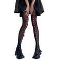 thumbnail image 2 of GZWYHT Socks for Women Stockings for Women Women Lolita Tights With Bows Cute Mesh Halloween Stockings 80S 90S Female Girls Gothic Lace Stockings Leggings Pantyhose Cute Socks D One Size, 2 of 3