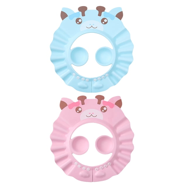 BRIGHTFUFU 2 piezas EVA Capas de baño Batillo de champú Baño Sombrero de ducha ajustable para niños