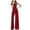 Red, variant on aidice Dressy Jumpsuits for Women Office Off-Shoulder Slim Fitting Comfy Solid Color Work Flare Leggings Rompers