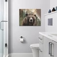 thumbnail image 4 of VELVET Farmhouse Bear Wall Art Rustic Forest Pictures Decor Woodland Wildlife Patg Canvas Prt Home Artwork For Livg Room Bathroom Bedroom Kitchen Office 24x16inch Framed, 4 of 6