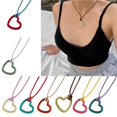 thumbnail image 3 of LICEWO Cute Hollow Heart Pendant Collar Necklace Colorful Rope Choker Fashion Y2K Summer Jewelry Simple Clavicle Chain, 3 of 14