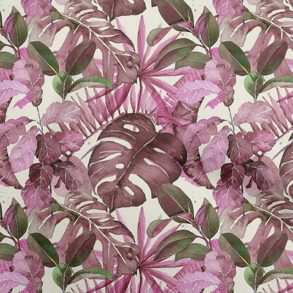 oneOone Polyester Spandex Magenta Fabric Tropical Dress Material Fabric Print Fabric By The Yard 56 Inch Wide-5G