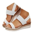 thumbnail image 1 of Mepaouo Platform Sandals Women Comfortable Wedge Espadrilles Ankle Strap Open Toe Walking Shoes, 1 of 8