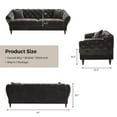thumbnail image 3 of COPIAE 82 Inch Chesterfield loveseat Sofa,Tuxedo Arms Modern Couch Sturdy and Easy Installation, Small Sofa for Living Room Bedroom Office and Apartment,Velvet Fabric Dark Grey, 3 of 12