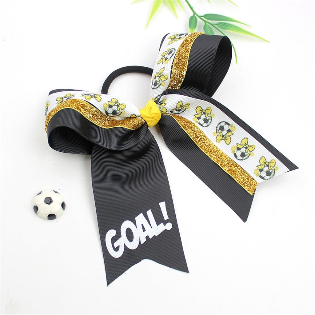 Miiottaa 10PCS Sport Fabric Hair Bowknots Supporter Hair Decorations Designed For Soccer Enthusiasts And Party Styling