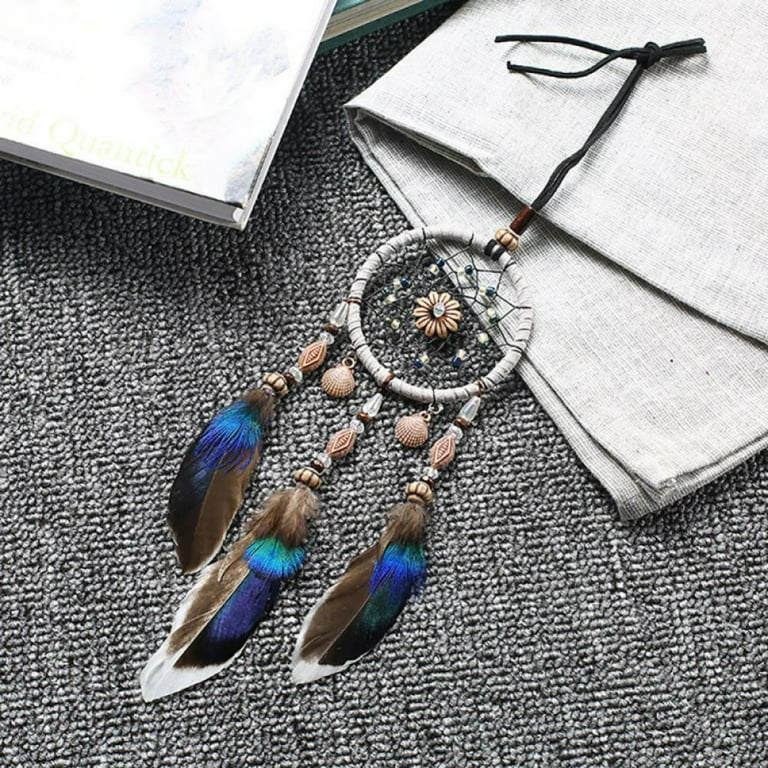for Car Rearview Hanging Decor Handmade Nature Feather Small Car Charms Pendant Accessories Decorative Metal Trim for Crafts Beads on String Bills