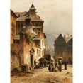 thumbnail image 2 of August Eduard Schliecker 12x14 Gold Ornate Wood Frame and Double Matted Museum Art Print Titled - City View (Liege) (1860.), 2 of 4