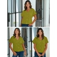 thumbnail image 6 of Chiclily Womens Summer Blouses Tops Olive Lightweight Short Sleeve V Neck Cardigan Button-Up Shirts with Pockets, Size XL, 6 of 7