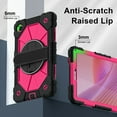 thumbnail image 6 of Shockproof Case for Lenovo Tab One / Tab K9 8.7" 2025 TB-305FU, Rugged Hybrid Protection Drop Proof Cover with Shoulder Strap & Hand Strap Rotating Kickstand Kids Friendly Case, Rose, 6 of 9