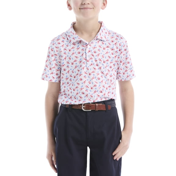 Ben Hogan Boys & Big Boys Performance Golf Polo Shirt: Lobster Print, Sizes 4-18