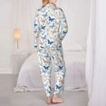 thumbnail image 6 of Wukai Butterfly Print Women's Pajama Set - Soft Long Sleeve Sleepwear for Comfort and Style-Large, 6 of 9