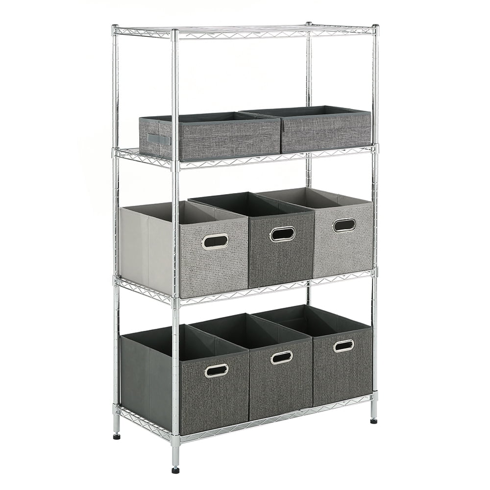 4 tier chrome shelving 15.7x33.5x54.4in