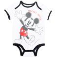 thumbnail image 2 of Disney Mickey Mouse Baby Bodysuit Pants Bib and Hat 4 Piece Outfit Set Newborn to Infant, 2 of 5