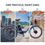 Viribus MC 350 Electric Tricycle for Adults, 24 7-Speed Folding Electric Tricycle with 350W Motor 36V 13Ah Battery Blue,Certified to UL 2849 by SGS