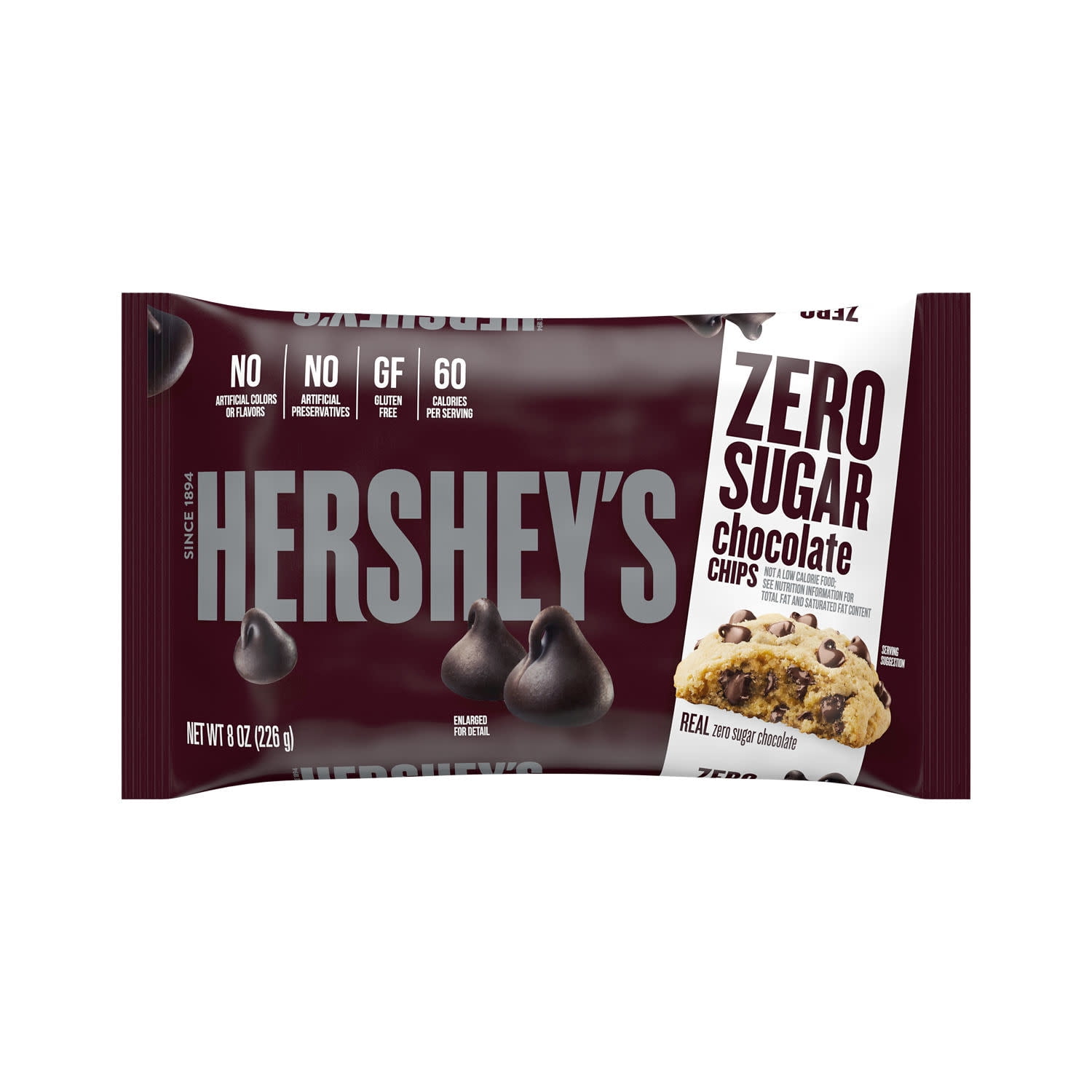 Hershey's Zero Sugar Chocolate Baking Chips, Bag 8 oz
