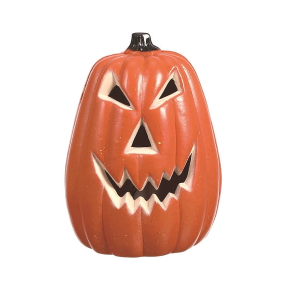 6.3in Blow Molded LED Light Up Jack O Lantern Pumpkin Lamp Colorful Changing Halloween Decor Spooky Horror Tabletop Prop for Home Bar Mall Amusement Park Indoor Party Scene Decoration