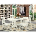 thumbnail image 4 of East West Furniture Vancouver 5-piece Wood Dining Room Set in Linen White, 4 of 4