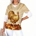 thumbnail image 5 of Feancey Thanksgiving Womens Nursing T Shirts Short Sleeve V Neck Scrub Tops Holiday Funny Turkey Print Working Uniforms Comfy Loose Tunic Tees with Pockets Multicolor XL, 5 of 7