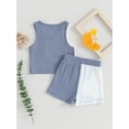 thumbnail image 4 of Bagilaanoe 2pcs Toddler Baby Girl Boys Shorts Set Contrast Color Sleeveless Tank Tops + Shorts 9M 12M 18M 24M 3T 4T Kids Casual Summer Clothes, 4 of 8