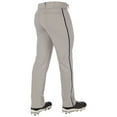 thumbnail image 2 of CHAMPRO Triple Crown 2.0 Open Bottom Baseball Pants with Braid, Youth Small, Grey, Navy, 2 of 3