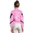 thumbnail image 2 of inhzoy Kids Girls Metallic lightweight Zip-Up Bomber Jacket,Sizes 6-16 Pink-A 10, 2 of 7