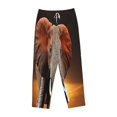 thumbnail image 4 of Xecao Elephant Sunset in Kenya Women's Straight Lounge Pajama Pants: The Epitome of Relaxed Sleepwear, 4 of 9