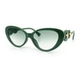 thumbnail image 5 of Womens Star Emblem Bling Luxury Diva Cat Eye Plastic Sunglasses All Green, 5 of 8