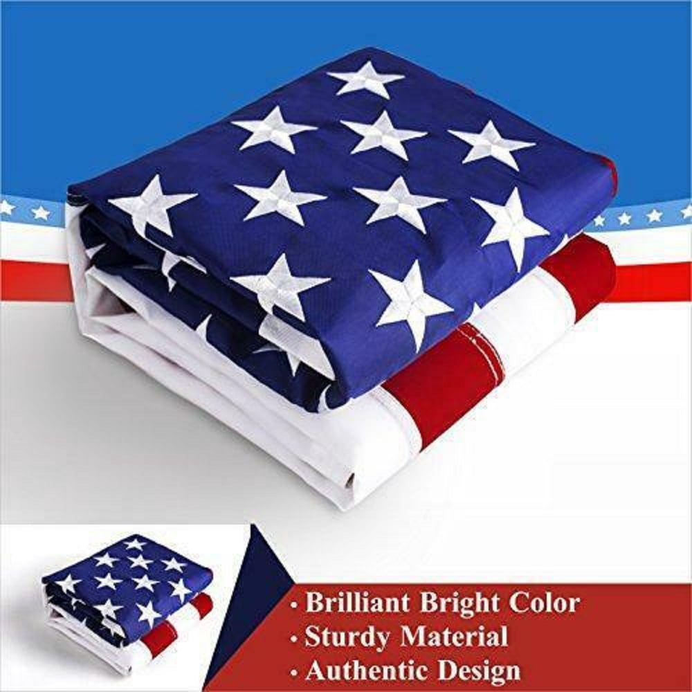 4'x6' ft, American Flag US USA | EMBROIDERED Stars, Sewn Stripes, Brass Grommets.
