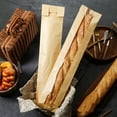 thumbnail image 3 of Pebbuoy 50Pcs Baguette Bag with Clear Window Homemade Bread Loaf Bag Long French Bread Storage Bag Oil-proof Kraft Paper Packaging Bag Baking Supplies, 3 of 7